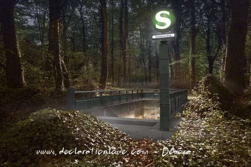 wooded subway stop